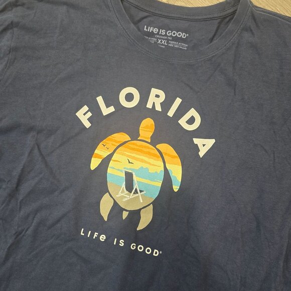 Life Is Good Crusher Tee Florida Sea Turtle Design Mens Long Sleeve T-Shirt XX-L - Picture 5 of 6